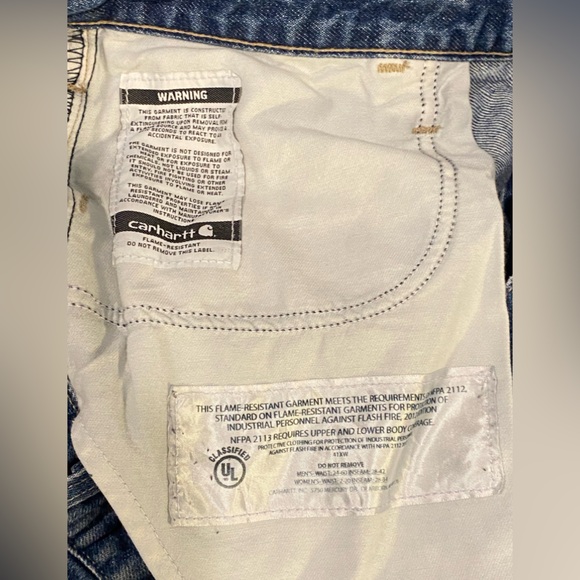 Vintage Carhartt FR Denim Jeans Carhartt Jeans Fire Resistant 36x32” - Picture 6 of 11